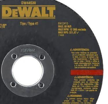 Imagem de Disco corte metal 4.1/2 x 1/8 x 7/8 dw44530 dewalt