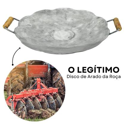 Imagem de Disco De Arado Legítimo Grosso Com Alças De Madeira 60cm