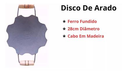 Imagem de Disco de Arado Original Chapa Bifeira Aço Rústico 5mm Reforçado com Alças Em Madeira