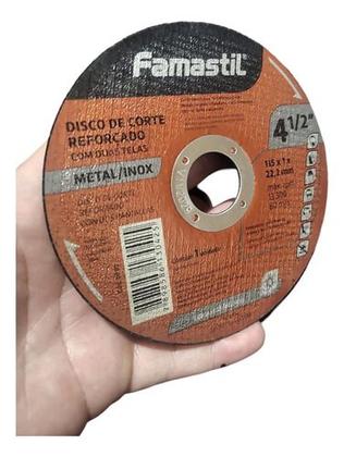 Imagem de disco de corte 115mmx1x22,2mm metal/inox famastil