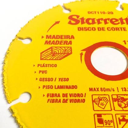 Imagem de Disco de Corte de Tungstênio 110x20mm DCT110-20 Starrett