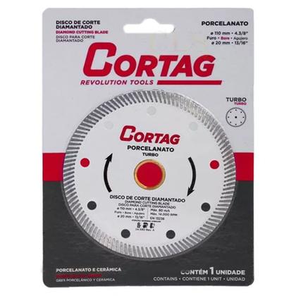 Imagem de Disco De Corte Diamantado Para Porcelanato Turbo 110mm Cortag 60863
