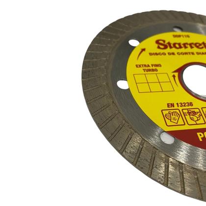Imagem de Disco de Corte Diamantado Porcelanato 110mm Ddp110 Starrett - Unica Único