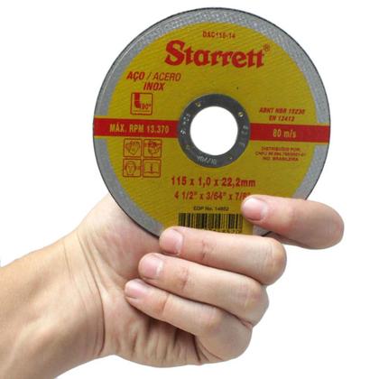 Imagem de Disco De Corte Para Aço Carbono E Inox 115 X 22,23mm Starrett DAC115-14