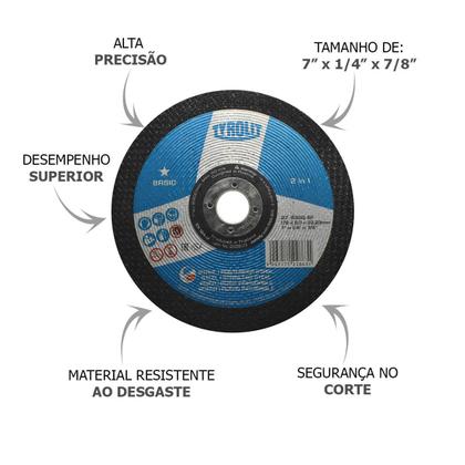 Imagem de Disco de Desbaste Ferro 7'' x 1/4'' x 7/8'' Tyrolit