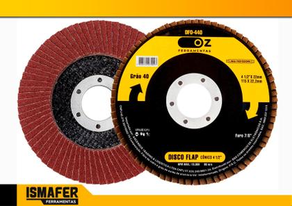 Imagem de Disco De Desbaste Flap 4.1/2 115mm x 22,2mm - Grão 40 - Oz