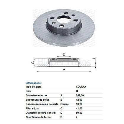 Imagem de Disco de Freio Dianteiro Sólido sem Cubo Fiat Grand Siena Novo Palio 1.4 2010 em diante No - HIPPER