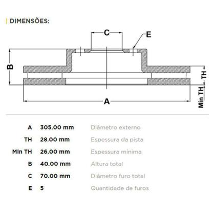 Imagem de Disco de Freio Fremax Dianteiro para FIAT TORO OPENING EDITION 1.8 Flex 42 2016 - 2018