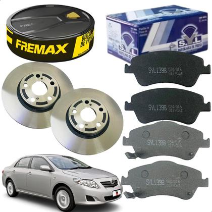 Imagem de Disco de Freio Fremax  E Pastilha Freio Dianteiro SYL Toyota Corolla 2009 2010 2011 2012 2013 2014....