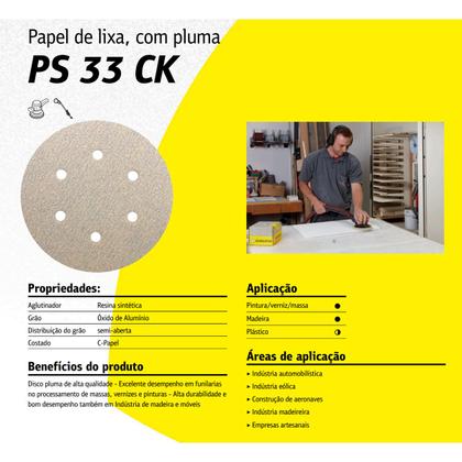 Imagem de Disco de Lixa 125mm Grão 150 PS33BK 5 Furos Klingspor com tiras autocolantes