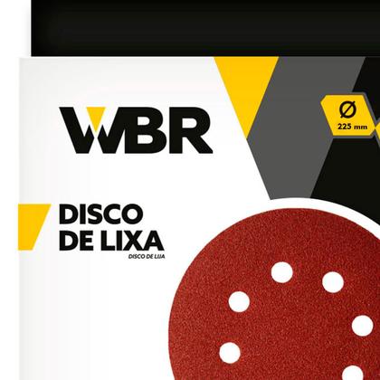Imagem de Disco de lixa 225 mm para lixadeira de parede e teto com 10 unidades - WBR