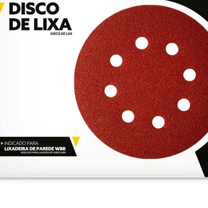 Imagem de Disco de lixa 225 mm para lixadeira de parede e teto com 10 unidades - WBR