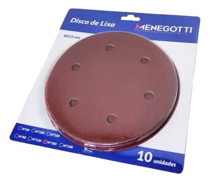 Imagem de Disco De Lixa 225mm 06 Furos Nº100/nº150 Menegotti Kit 20und