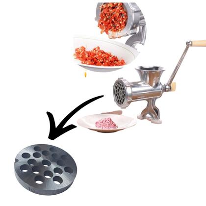 Imagem de Disco de moedor de carne boca 10 com furo 5mm 10/05 aço carbono rede para moedor de carne