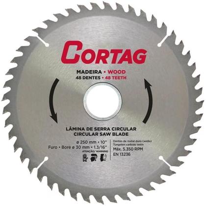Imagem de Disco de Serra Circular 10" (250mm) Cortag, 48 Dentes