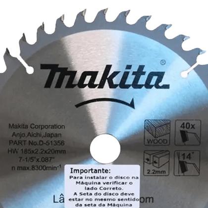 Imagem de Disco De Serra Circular 185x20mm P/ Madeira Makita D-51356
