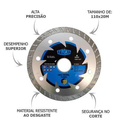 Imagem de Disco Diamantado 110mm Turbo Tyrolit Corte Rápido