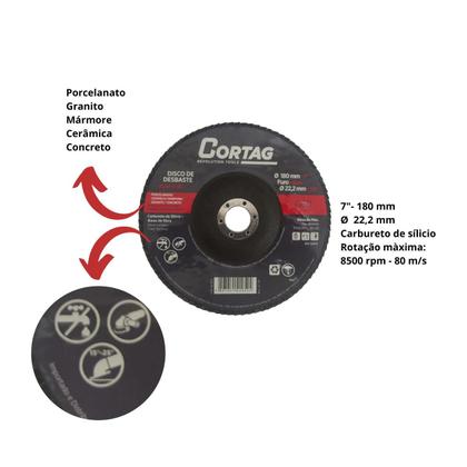 Imagem de Disco Flap de Desbaste 7 Polegadas G 60 Cortag