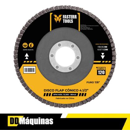 Imagem de Disco Flap Grão 120 Aço Cônico 4.1/2 Fasterr FSTC10