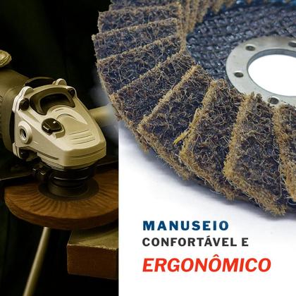 Imagem de Disco Flap Manta Abrasiva Fibra Sintética Polimento Grosso 115mm x 22mm Acabamento Perfil Reto