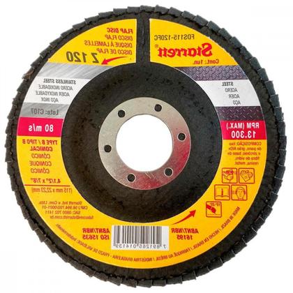 Imagem de Disco Flap Starrett 4.1/2'' X 7/8''- Grao 120