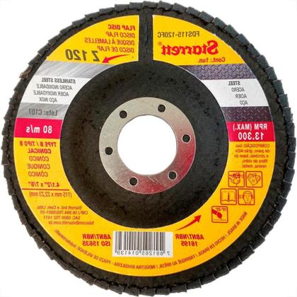 Imagem de Disco Flap Starrett 4.1/2'' X 7/8''- Grao 120