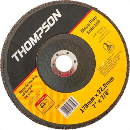 Imagem de Disco Flap Thompson 7'' - Grao 100