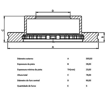 Imagem de Disco Freio Renault Master 2000 a 2013 Dianteiro Ventilado Hipper Freios