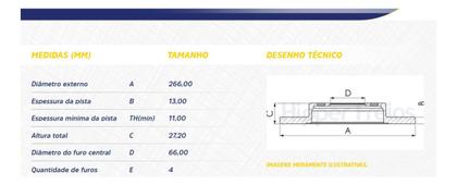 Imagem de Disco Freio Solido Peugeot 206 208 307 Sw 1999 À 2021 C3 C4