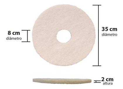 Imagem de Disco Lustrador Branco Para Enceradeira 350mm British