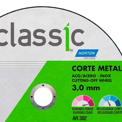 Imagem de Disco para Corte Ferro 7" X 7/8" 2 T Ar 302 Classic Kit 05 Unidades  - Norton