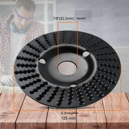 Imagem de Disco Rebolo Esmerilhadeira Madeira Desbaste Preto Plano 22mm