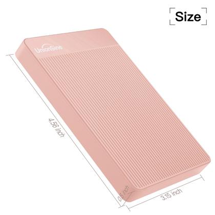 Imagem de Disco rígido externo portátil UnionSine 1TB USB 3.0 rosa