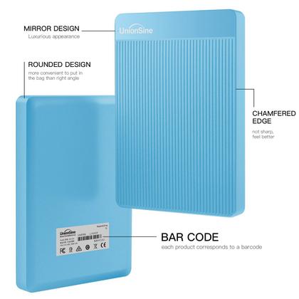 Imagem de Disco rígido externo portátil UnionSine 500GB USB 3.0 Azul