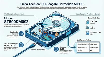 Imagem de Disco Rígido Interno Hd 500gb Sata Seagate Barracuda