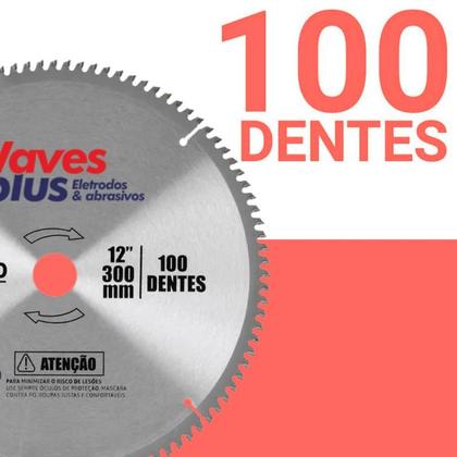 Imagem de Disco Serra Circular Multicortes Mdf Alumínio 12 polegadas 300mm 100 dentes Waves Plus