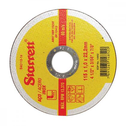 Imagem de Disco Sped/Inox Starret 4.1/2X7/8X1,0 ./ Kit Com 12 Unidades