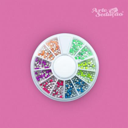 Imagem de Disco Strass Pedrarias Decoração De Unhas Domes Chapinha 2Mm