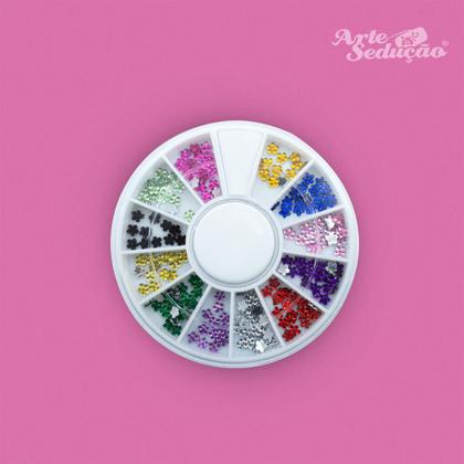 Imagem de Disco Strass Pedrarias Decoração de Unhas Florzinhas 3 mm