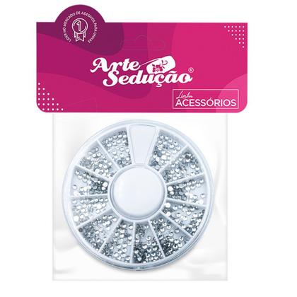 Imagem de Disco Strass Prata Pedrarias de Unhas Decoração Arte Sedução
