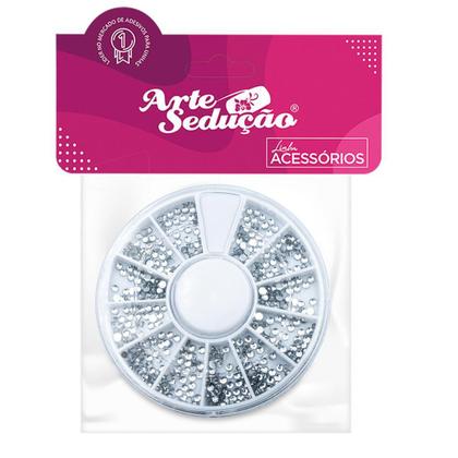 Imagem de Disco Strass Prata Pedrarias De Unhas Decoração Arte Sedução