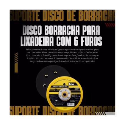 Imagem de Disco Suporte 6 Roto Orbital Roquite Lixadeira C/furos Prato
