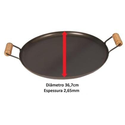 Imagem de Disco Tacho Arado De Aço 36,7cm com Alças De Madeira 