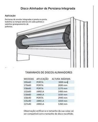 Imagem de Discos Alinhadores 60x190mm P/ Persiana Integrada 2 Peças