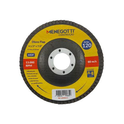 Imagem de Discos de Desbaste Gramatura 120 115x22,23mm - Menegotti 4x