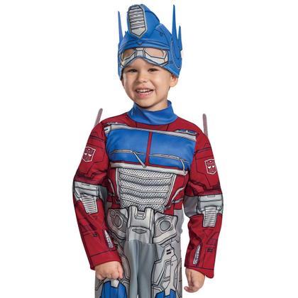 Imagem de Disfarce de fantasia Optimus Prime Toddler com músculo 3T-4T azul e vermelho