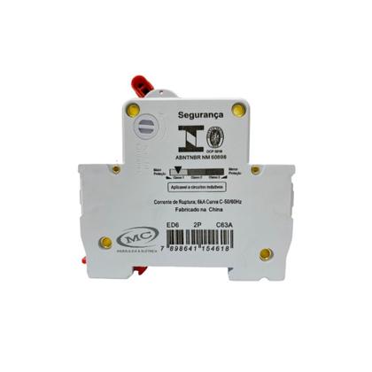 Imagem de Disjuntor Bipolar Duplo 06a, 10a, 16a,20a, 25a, 32a,40a, 50a, 63a, 70a, 80a, 100a, 125a