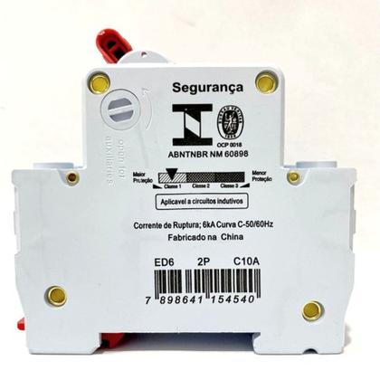 Imagem de Disjuntor Bipolar Duplo 06a, 10a, 16a,20a, 25a, 32a,40a, 50a, 63a, 70a, 80a, 100a, 125a