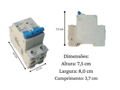 Imagem de Disjuntor bipolar duplo 2 polos 16a termomagnético 16 amper - ELGIN TERMINAIS ELÉTRICOS