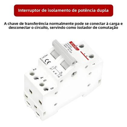 Imagem de Disjuntor De Transferência Manual De Dupla Alimentação 40A 63A MTS Interruptor De Trilho Din 1P 2P